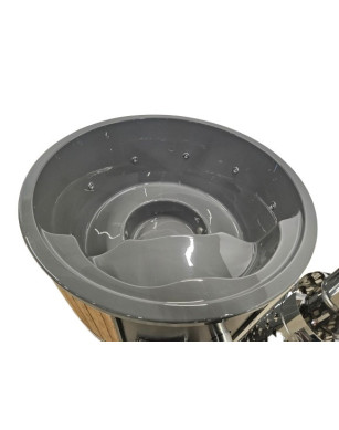 GREY ACRYLIC HOTTUB WITH INTEGRATED WOODEN FIRED HEATER IN STOCK