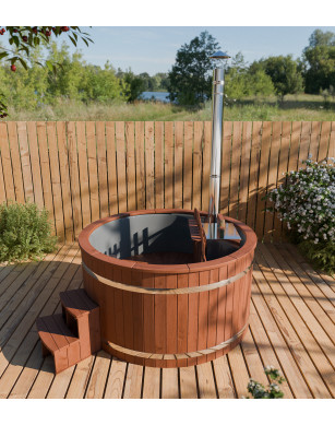 3D configuration: Ø 225cm fiberglass hot tub with integrated heater