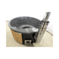 GREY ACRYLIC HOTTUB WITH INTEGRATED WOODEN FIRED HEATER IN STOCK