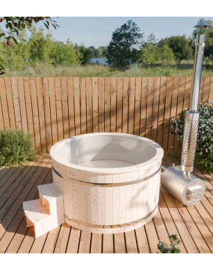 Ø 225cm Deluxe Grande akrilo kubilas su integruotu pečiumi