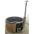 GREY ACRYLIC HOTTUB WITH INTEGRATED WOODEN FIRED HEATER IN STOCK