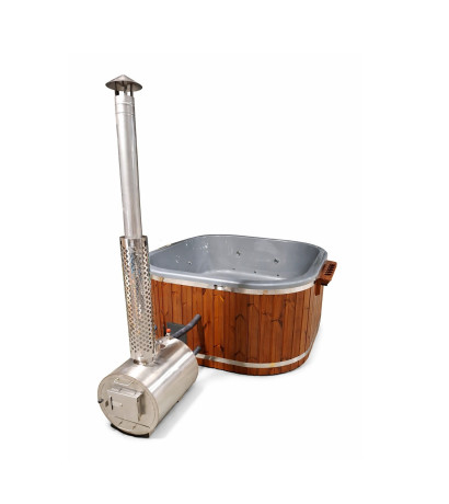 SQUARE GLASS FIBER HOT TUB WITH OUTSIDE HEATER