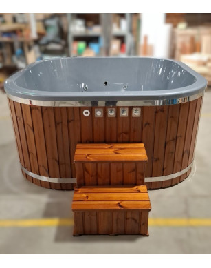 SQUARE GLASS FIBER HOT TUB WITH OUTSIDE HEATER