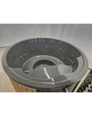 GREY ACRYLIC HOTTUB WITH INTEGRATED WOODEN FIRED HEATER IN STOCK