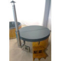 GREY ACRYLIC HOTTUB WITH INTEGRATED WOODEN FIRED HEATER IN STOCK