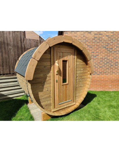 2,4m long Thermowood Barrel Sauna (Ø 2,27 m)