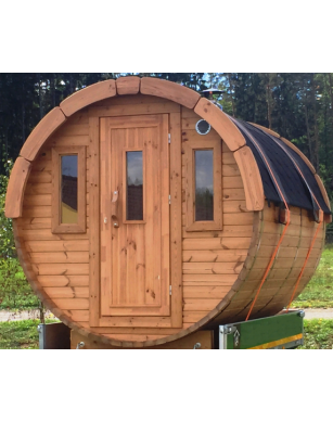 2,4m long Thermowood Barrel Sauna (Ø 2,27 m)