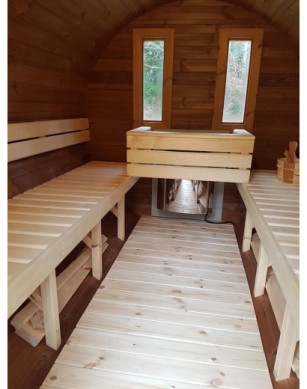 2,4m long Thermowood Barrel Sauna (Ø 2,27 m)