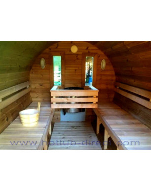 2,4m long Thermowood Barrel Sauna (Ø 2,27 m)