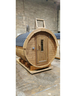 2,4m long Thermowood Barrel Sauna (Ø 2,27 m)