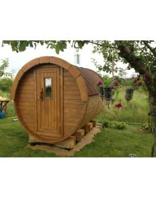 2,4m long Thermowood Barrel Sauna (Ø 2,27 m)