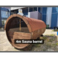 4,0m long Pine Barrel Sauna (Ø 1.97 m) with changing room IN STOCK