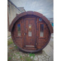 4,0m long Pine Barrel Sauna (Ø 1.97 m) with changing room IN STOCK