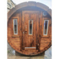 4,0m long Pine Barrel Sauna (Ø 1.97 m) with changing room IN STOCK