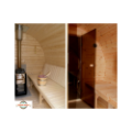 4,0m long Pine Barrel Sauna (Ø 2.27 m) with changing room