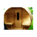 4,0m long Pine Barrel Sauna (Ø 2.27 m) with changing room