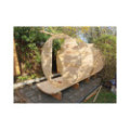 4,0m long Pine Barrel Sauna (Ø 2.27 m) with changing room