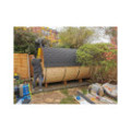 4,0m long Pine Barrel Sauna (Ø 2.27 m) with changing room