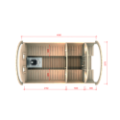 4,0m long Pine Barrel Sauna (Ø 2.27 m) with changing room