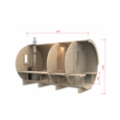 4,0m long Pine Barrel Sauna (Ø 2.27 m) with changing room