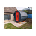 1,7m long Barrel Sauna (Ø 1.97 m) with wood burning heater