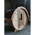 1,7m long Barrel Sauna (Ø 1.97 m) with wood burning heater