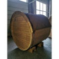 1,7m long Barrel Sauna (Ø 1.97 m) with wood burning heater