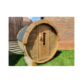 1,7m long Barrel Sauna (Ø 1.97 m) with wood burning heater