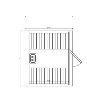 1,7m long Barrel Sauna (Ø 1.97 m) with wood burning heater