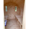 1,7m long Barrel Sauna (Ø 1.97 m) with wood burning heater