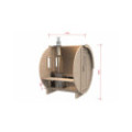 1,7m long Barrel Sauna (Ø 1.97 m) with wood burning heater