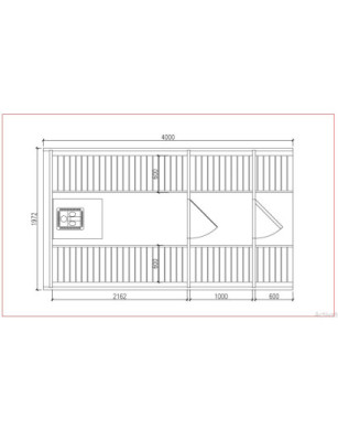 4,0m long Thermowood Barrel Sauna (Ø 2.27 m) with changing room