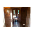 4,0m long Thermowood Barrel Sauna (Ø 2.27 m) with changing room