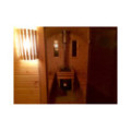 4,0m long Thermowood Barrel Sauna (Ø 2.27 m) with changing room