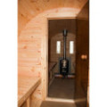 4,0m long Thermowood Barrel Sauna (Ø 2.27 m) with changing room