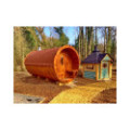 4,0m long Thermowood Barrel Sauna (Ø 2.27 m) with changing room