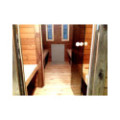 4,0m long Thermowood Barrel Sauna (Ø 2.27 m) with changing room