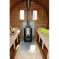 4,0m long Thermowood Barrel Sauna (Ø 2.27 m) with changing room