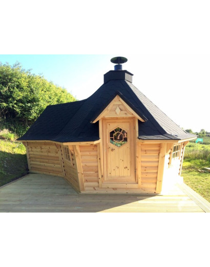 Exclusive BBQ Hut 9,2m² with 2m Extension – Grill Cabin