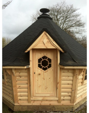 Exclusive BBQ Hut 9,2m² with 2m Extension – Grill Cabin