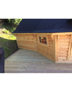Exclusive BBQ Hut 9,2m² with 2m Extension – Grill Cabin