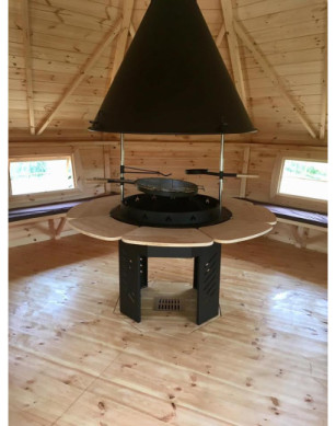 Exclusive BBQ Hut 9,2m² with 2m Extension – Grill Cabin