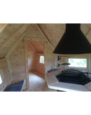 Exclusive BBQ Hut 9,2m² with 2m Extension – Grill Cabin