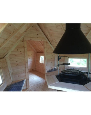 Exclusive BBQ Hut 9,2m² with 2m Extension – Grill Cabin