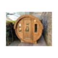 2,4m long Thermowood Barrel Sauna (Ø 2,27 m) packed in KIT – IN STOCK