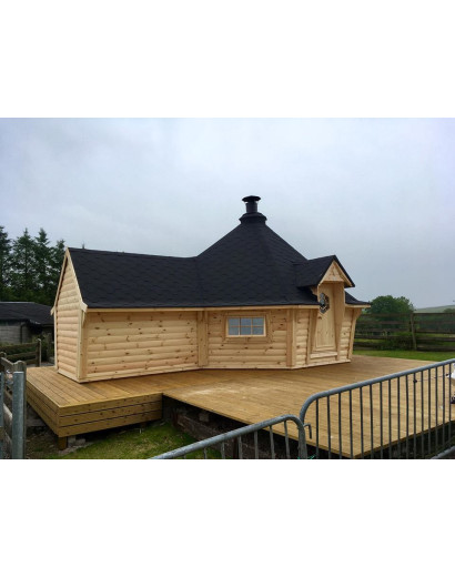 Exclusive BBQ Hut 16,5m² with 2.5 m Extension – Grill Cabin