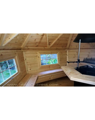 Exclusive BBQ Hut 16,5m² with 2.5 m Extension – Grill Cabin