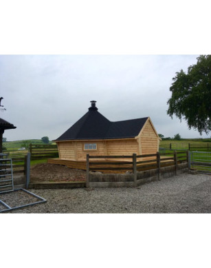 Exclusive BBQ Hut 16,5m² with 2.5 m Extension – Grill Cabin